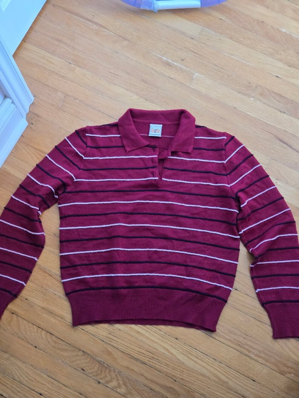 Vintage Striped Rugby shirt wool sweater